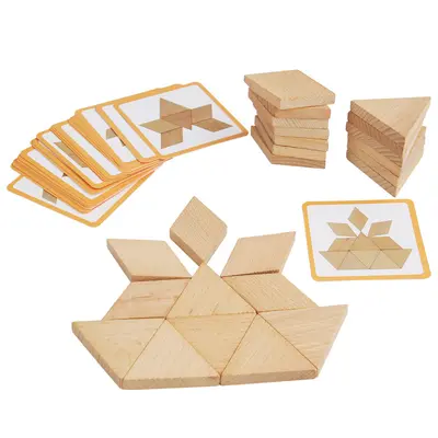 Wooden Thinking Block Puzzle, Geometric Logic and Spatial Intelligence Toy