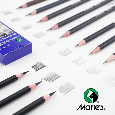 Marley 2B-14B Matte Drawing Pencil Set, Extra Thick Sketch
