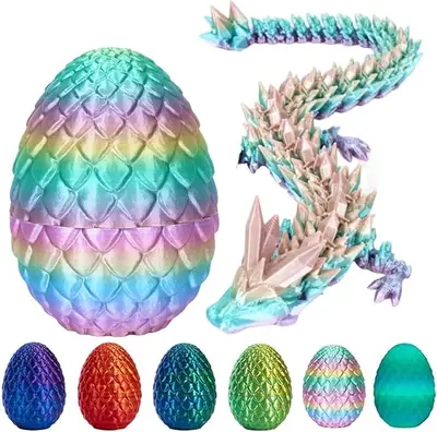 3D Printed Dragon Egg and Shenlong Set, Gemstone Dragon Figurine - 12