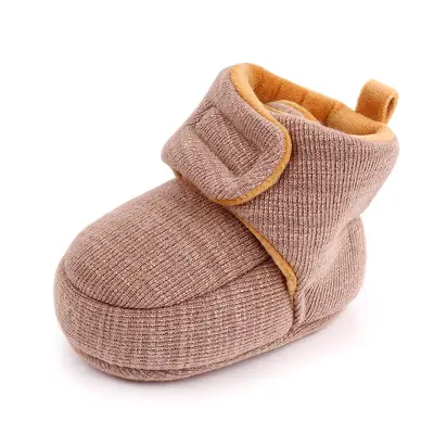 Solid Color Baby Cotton Shoes, Anti-Slip Soft Sole Thermal Footwear - 9