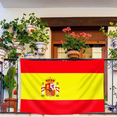 F955 spot 90*150cm 3*5ft Spanish flag No. 4 polyester flag Spain Flag