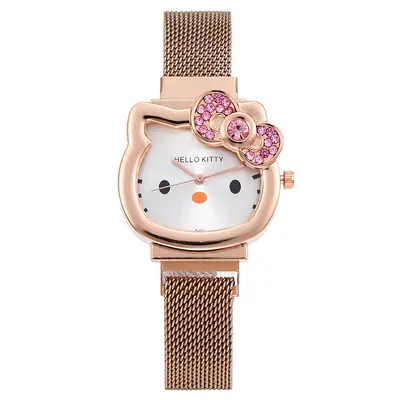 Children's quartz watch, KT cat design, magnetic band - 1