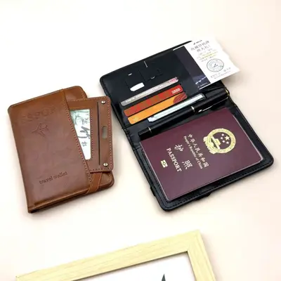 Hırsızlığa Karşı RFID Pasaport Kılıfı Çok Fonksiyonlu Kart Cüzdanı Kimlik Belgesi Biniş Kartı Saklama Çantası Uçak Bileti Kılıfı Seyahat Pasaport Cüzdanı