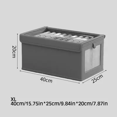 Oxford cloth storage box with lid, foldable, layered organizer - 10