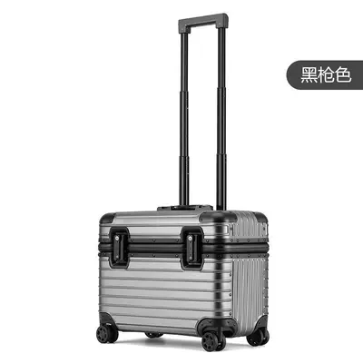 German full aluminum magnesium alloy flip-top camera long suitcase 18 inch wheeled small trolley suitcase men's suitcase - 10