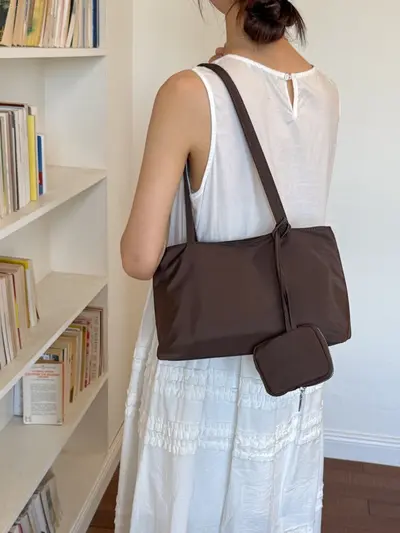 Elegante kleine Damen-Schultertasche im koreanischen Stil, einfarbig - 3