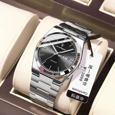 POEDAGAR 930 Men's Watch Ultra-thin Waterproof Quartz Steel Band - 8