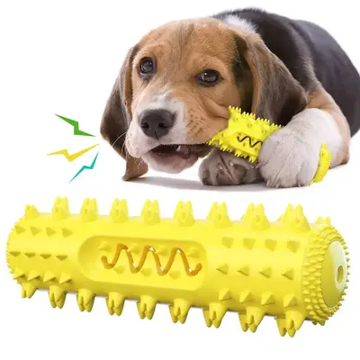 Hundespielzeug mit Quietscher, Zahnbürste mit Rillen - 7