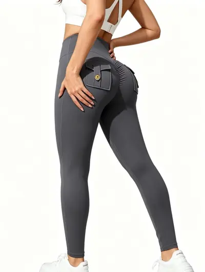 Spandex Yoga Leggings, Quick-Dry, High-Stretch, Butt-Lifting - 8