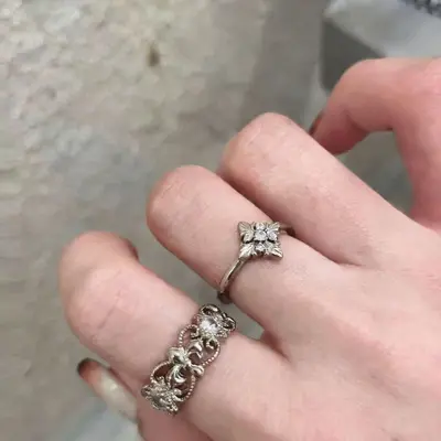 Vintage cross open ring, coffee gold, niche design