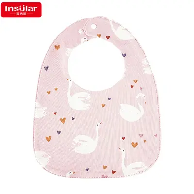 Baby waterproof bib U-shaped drool towel kids feeding bib infant pure cotton water-resistant saliva milk rice pocket