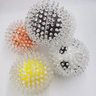TPR Dog Toy, Durable Chew and Teeth-Cleaning Basketball Spiky Ball