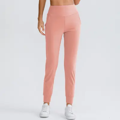 Damen Jogginghose mit Taschen, elastischer Bund, locker, einfarbig - 8