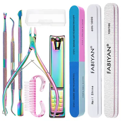 Stainless steel titanium nail care set, multi-piece - 6