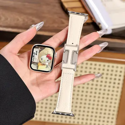 Genuine Leather Magnetic Buckle Apple Watch Band, 40-49mm Compatible - 7