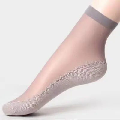 Women's Summer Short Socks, Thin, Non-Slip Cotton Sole - 9