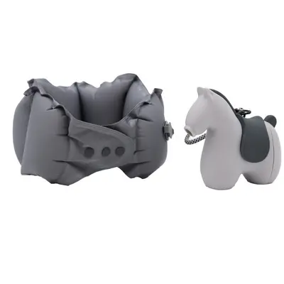 Portable travel neck pillow, press-to-inflate U-shaped
