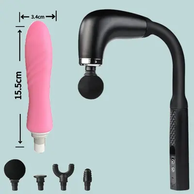 Massage Gun with Angled Head, Silicone Attachment for Neck and Lower Back - 4