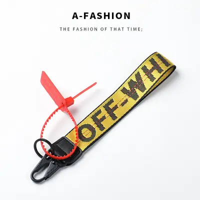 OFF-WHITE Canvas Keychain with Embroidered Letter