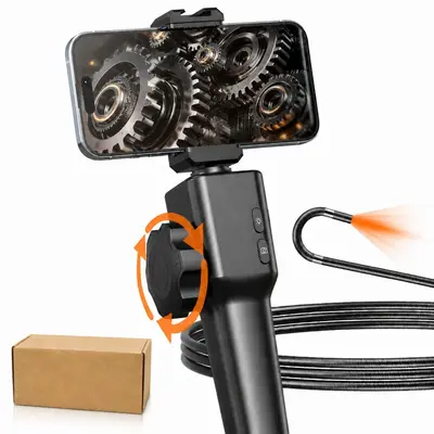 Toptan işleme 360° döner endoskop telefon OTG HD 2 megapiksel 6MM boru tespit kamerası