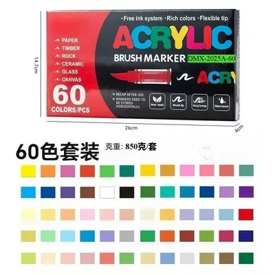 Acryl-Marker mit weicher Spitze und deckenden Farben für Kinder und Kunststudenten - 11