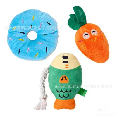 Plush Squeaky Dog Toy Durable Teddy and Corgi Figure - 3