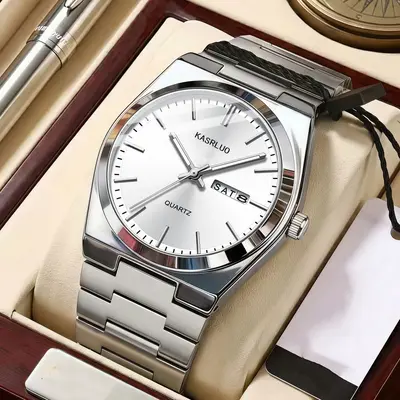 Neue Modell Uhr Exportschlager wasserdicht Nachtsicht Kalender Herrenarmbanduhr Business Edelstahl hochwertig trendige Quarz-Armbanduhr - 7