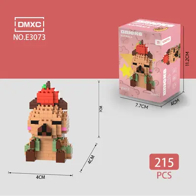LEGO mikro parçacık yapı taşları ile uyumlu bebek Capibala küçük kapibara eğitici montaj çocuk oyuncakları Çocuk Günü hediyesi - 8