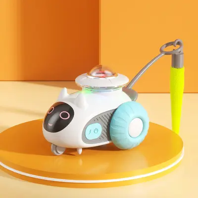 Automatic Mouse Car Cat Toy with Self-Play Cat Teaser Wand - 12