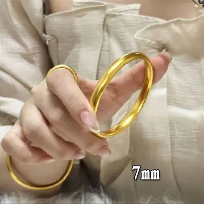 24K altın kaplı bilezik, masif tıncı sırtı tasarımı - 6