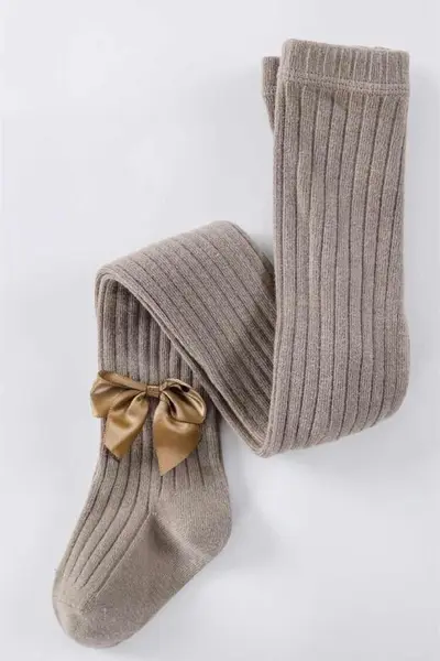 Mädchen-Strumpfhose mit großer Schleife, Frühling und Herbst - 11