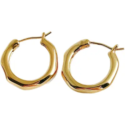 ARSIS Flowing Metal Earrings, French Style, Silver - 5