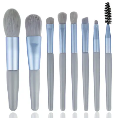 8 mini makeup brush set Morandi portable soft hair beauty tool set for beginners - 7