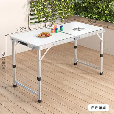 Offener Tisch tragbarer Aluminium-Legierung klappbarer Esstisch Klapptisch und Stühle Picknick Kleiner Tisch Standtisch Runder Quadrattisch Rohrtisch - 8