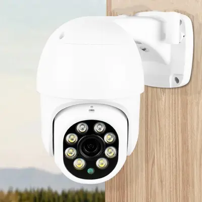 Factory Direct 8-Channel POE Surveillance Camera System Smart Full-Color Night Vision HD Outdoor 360° PTZ Ball Camera 5MP Monitoring
