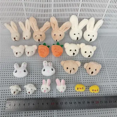 Mini peluş ayı, 3.5-4.5 cm, eklemli, siyah/beyaz