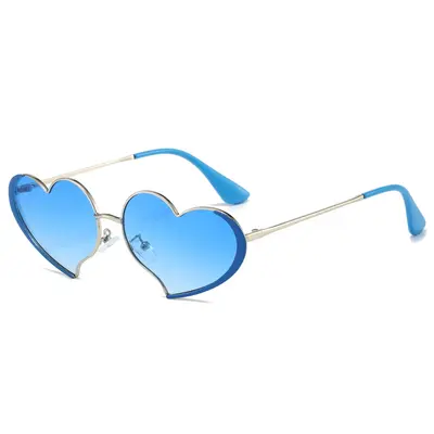 Damen-Sonnenbrille in Herzform, Metall, modisch - 9