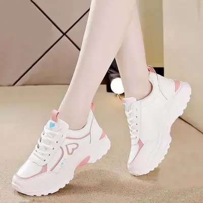 Damen-Chunky-Sneaker 2025, atmungsaktiv, Lederoptik