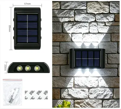 太阳能户外照明草坪方格台阶楼梯栏杆装饰步道灯壁灯洗墙灯庭院灯 - 9