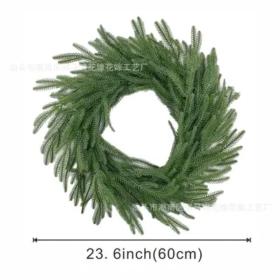 Artificial Rattan Norfolk Pine Wall Decoration, Christmas Decor - 13