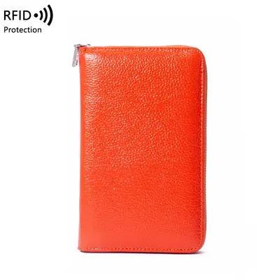 Hakiki deri çok kartlı RFID uzun cüzdan - 13