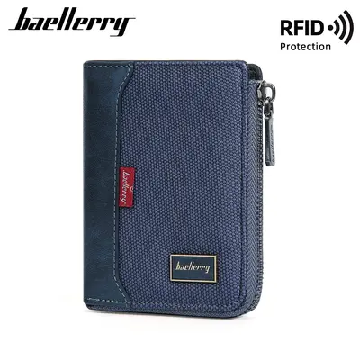 Kurze Herrenbrieftasche mit RFID-Schutz und Münzfach mit Reißverschluss - 5