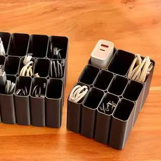 USB Cable Organizer, Desktop Compartment Storage Box, 3D Printed