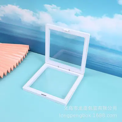 Promotional Transparent Dustproof PE Film Suspended Box Jewelry Ring Display Box Pendant Necklace Packaging Box Jewelry Storage Box