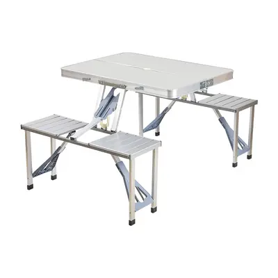 Foldable Aluminum Alloy Camping Table and 4 Chairs Set, Portable - 7