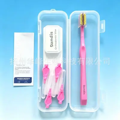 Orthodontic cleaning kit, protective wax, toothbrush, floss, 6-piece - 9