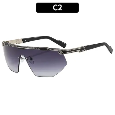 Unisex-Sonnenbrille mit Halbrahmen im Punk-Sportstil, bunt, trendig - 7