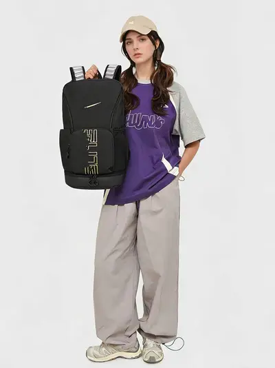 Shoe-Compartment Sports Backpack with Air Cushion Back Panel and Laptop Pocket, Large Capa - 4