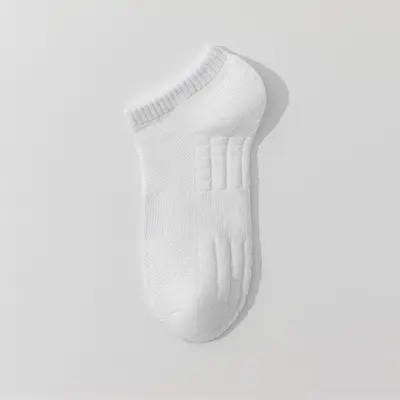 Herrensocken Sommer dünn mittlere Wadensocken Deodorant Schweiß absorbierende Stricktuch Handtuch Sohle Sportsocken Baumwollsocken Basketballsocken weiße Socken