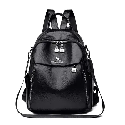 Women's Retro PU Soft Leather Backpack for Commuting - 6